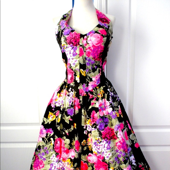 Vintage 1970s GREEN Graphic Print Jersey Dress - Picture 15 of 15